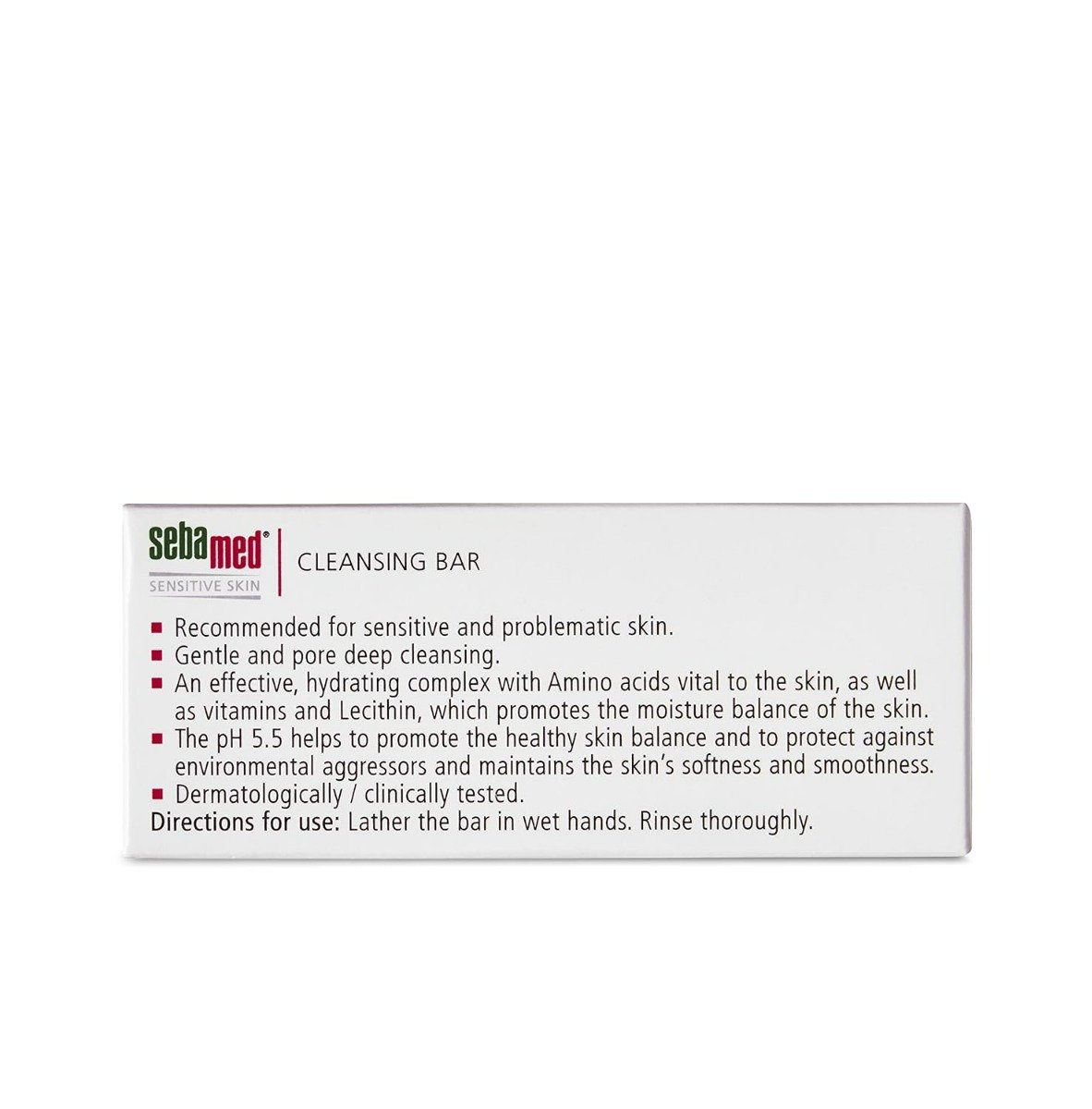 Sebamed Cleansing Bar 100 gm | With Vitamins & Moisturisers Agents | pH 5.5 | Soap Free | For Sensitive & Problematic Skin, Pack of 1 Sebamed Cleansing Bar 100 gm | With Vitamins & Moisturisers Agents | pH 5.5 | Soap Free | For Sensitive & Problematic Skin, Pack of 1
