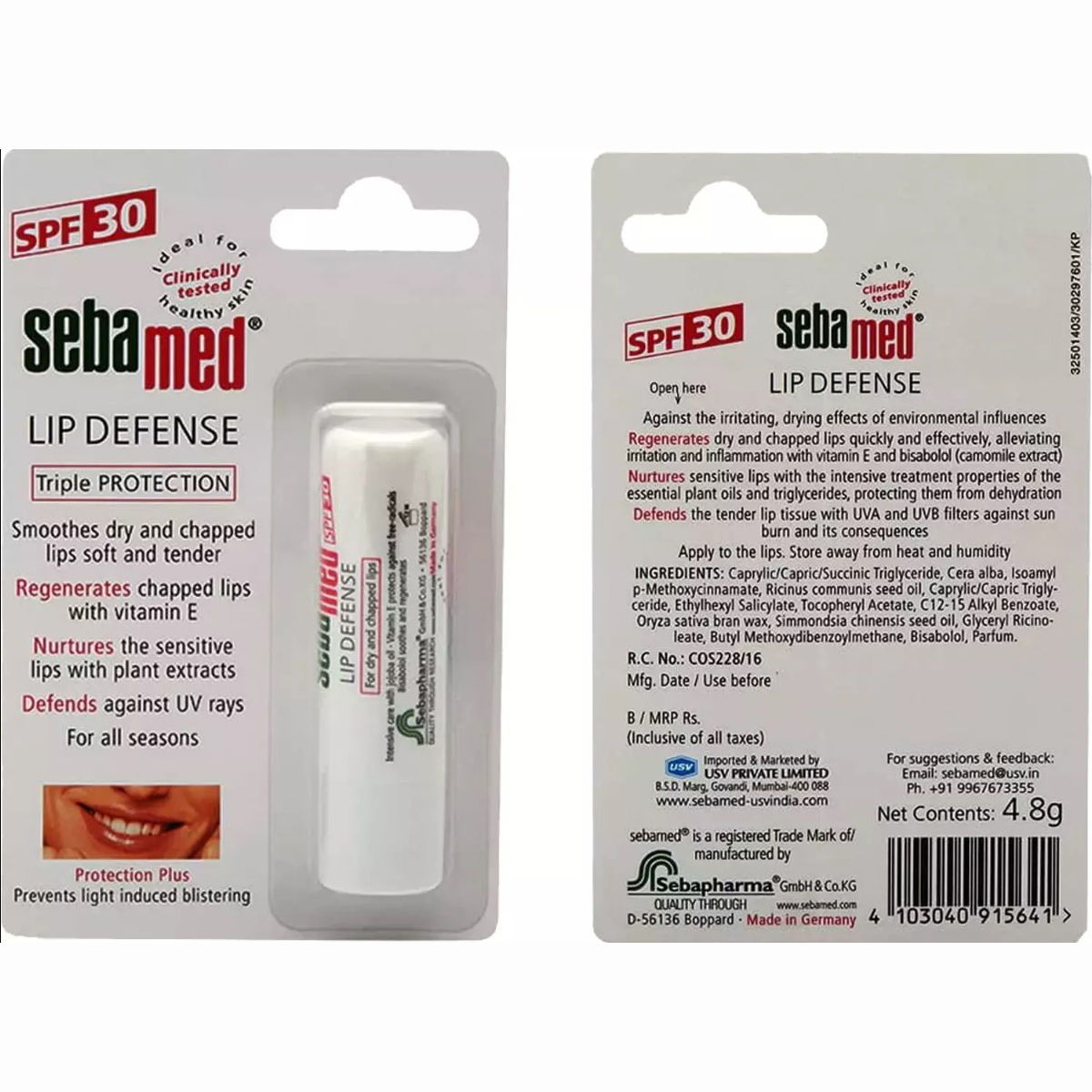 Sebamed Lip Defense Chapstick Spf 30 Lip Balm, 4.8 gm Price, Uses, Side
