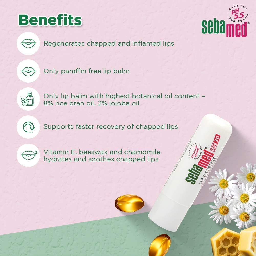 Sebamed Lip Defense SPF 30 Lip Balm 4.8 gm|For Dry & Chapped Lips, Pack of 1 Sebamed Lip Defense SPF 30 Lip Balm 4.8 gm|For Dry & Chapped Lips, Pack of 1
