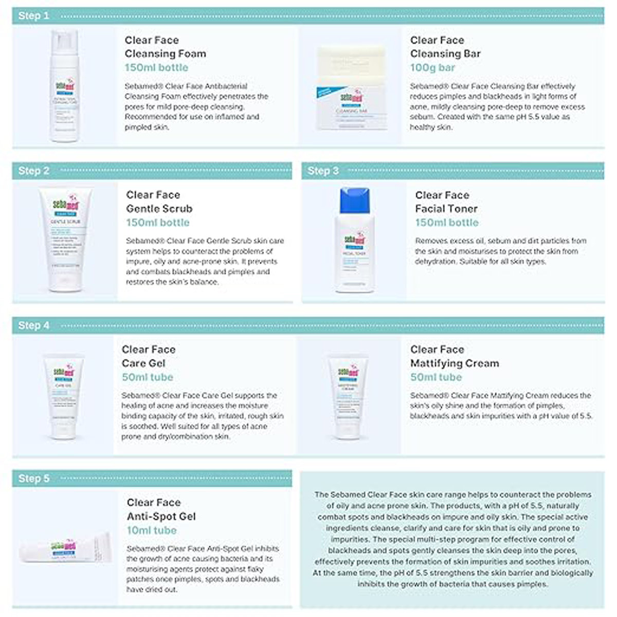 Sebamed Clear Face Cleansing Bar 100 gm | Combats Pimples & Blackheads | pH 5.5 | For Impure & Acne Prone Skin, Pack of 1 Sebamed Clear Face Cleansing Bar 100 gm | Combats Pimples & Blackheads | pH 5.5 | For Impure & Acne Prone Skin, Pack of 1