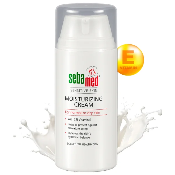 Sebamed Moisturizing Cream 100 ml | With 2% Vitamin E | pH 5.5 | protect Against Premature Ageing | For Normal To Dry Skin, Pack of 1