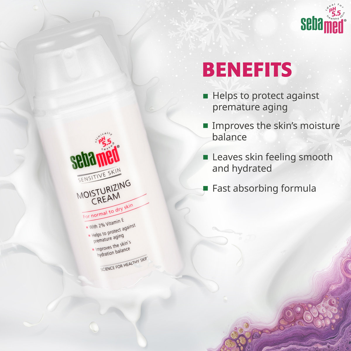 Sebamed Moisturizing Cream 100 ml | With 2% Vitamin E | pH 5.5 | protect Against Premature Ageing | For Normal To Dry Skin, Pack of 1 Sebamed Moisturizing Cream 100 ml | With 2% Vitamin E | pH 5.5 | protect Against Premature Ageing | For Normal To Dry Skin, Pack of 1