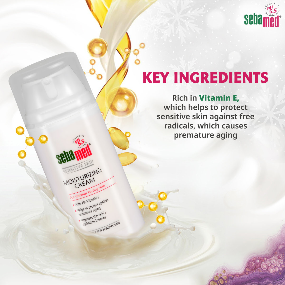 Sebamed Moisturizing Cream 100 ml | With 2% Vitamin E | pH 5.5 | protect Against Premature Ageing | For Normal To Dry Skin, Pack of 1 Sebamed Moisturizing Cream 100 ml | With 2% Vitamin E | pH 5.5 | protect Against Premature Ageing | For Normal To Dry Skin, Pack of 1