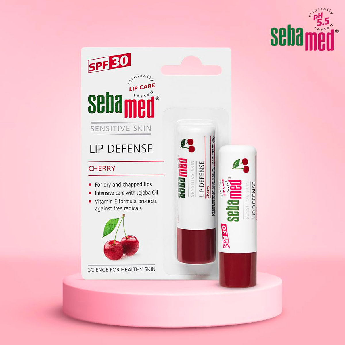 Sebamed Lip Defence SPF30 Cherry Lip Balm, 4.8 gm, Pack of 1 Sebamed Lip Defence SPF30 Cherry Lip Balm, 4.8 gm, Pack of 1