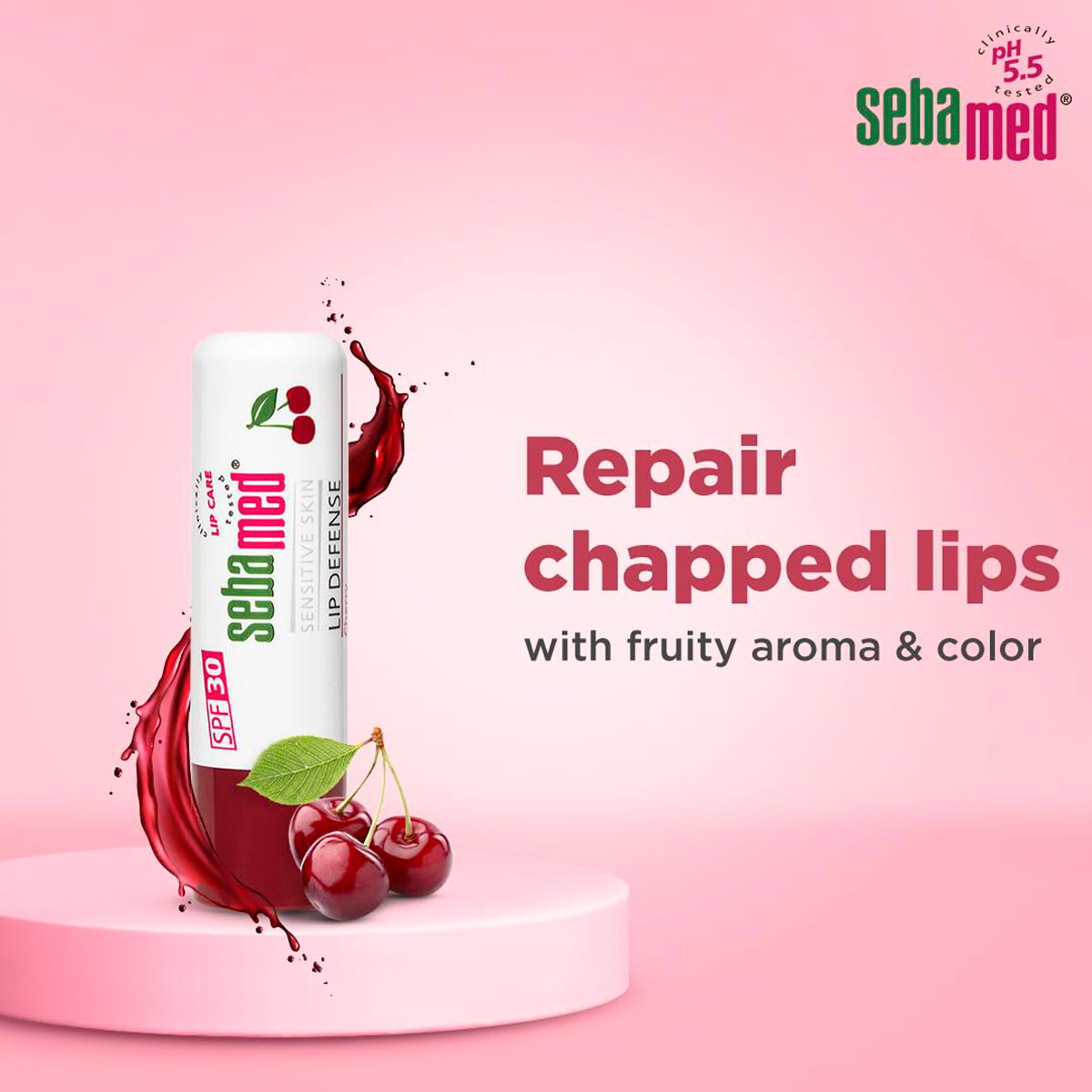 Sebamed Lip Defence SPF30 Cherry Lip Balm, 4.8 gm, Pack of 1 Sebamed Lip Defence SPF30 Cherry Lip Balm, 4.8 gm, Pack of 1