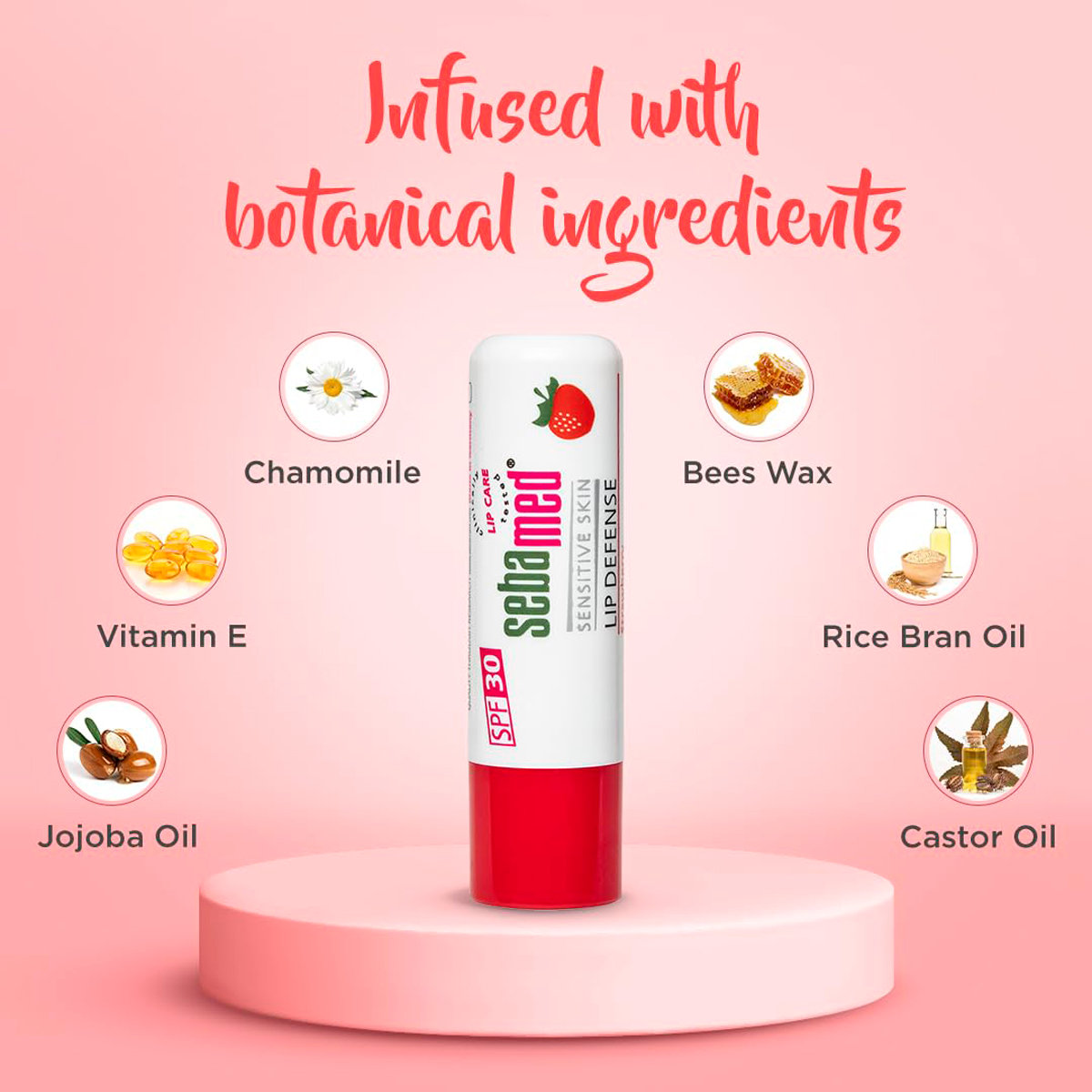 Sebamed Lip Defence SPF 30 Strawberry Lip Balm, 4.8 gm, Pack of 1 Sebamed Lip Defence SPF 30 Strawberry Lip Balm, 4.8 gm, Pack of 1