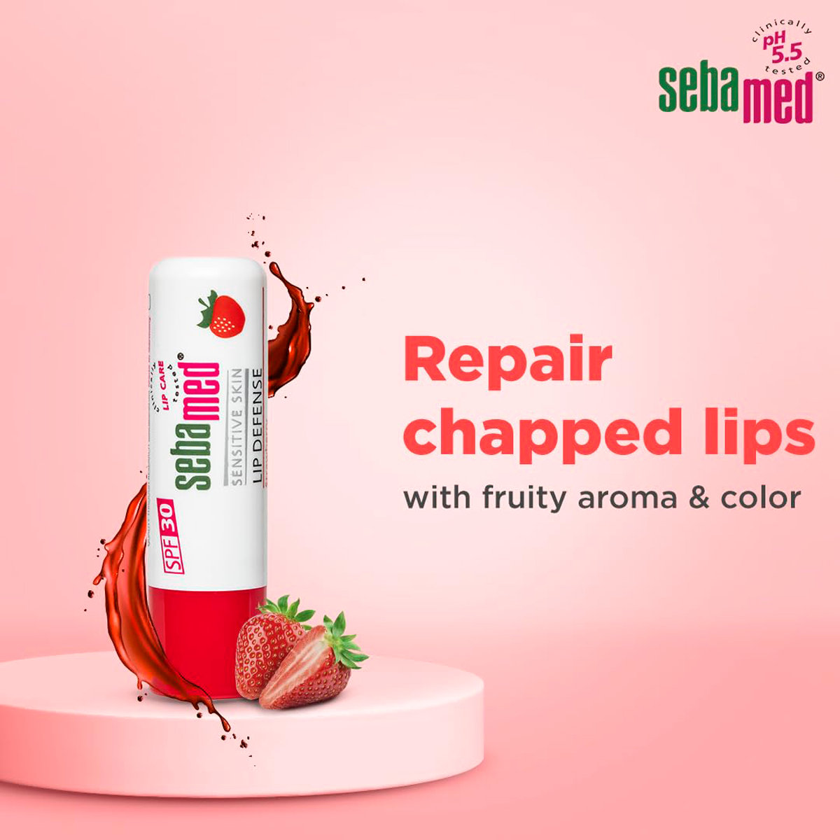 Sebamed Lip Defence SPF 30 Strawberry Lip Balm, 4.8 gm, Pack of 1 Sebamed Lip Defence SPF 30 Strawberry Lip Balm, 4.8 gm, Pack of 1