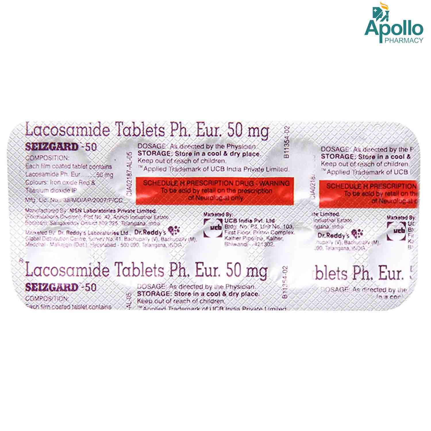 Seizgard-50 Tablet 10's, Pack of 10 TABLETS Seizgard-50 Tablet 10's, Pack of 10 TABLETS