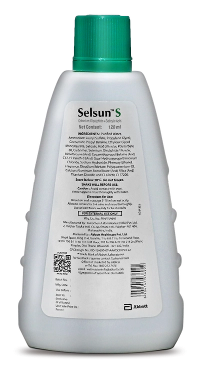 Selsun S Shampoo 120 ml, Pack of 1