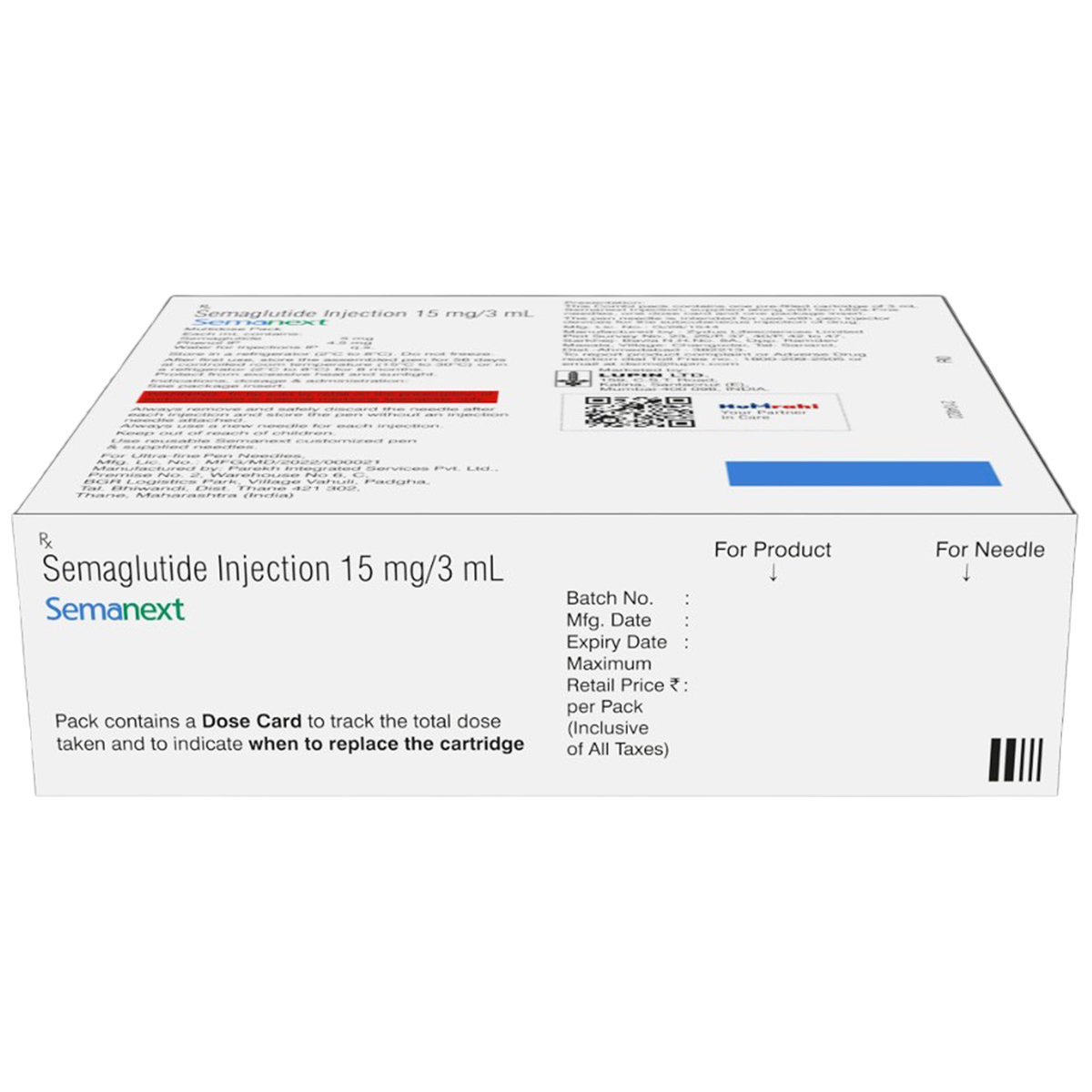 Semanext Inj Buy Semanext 15mg/3ml Injection (3ml Cartridge + 10 Needles) online ...