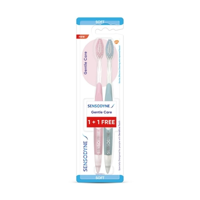 Sensodyne Gentle Care Soft Toothbrush, 2 Count ( Buy 1 Get 1 Free), Pack of 1