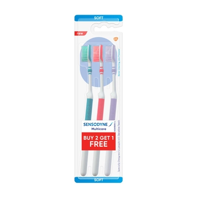 Sensodyne Multicare Soft Toothbrush, 3 Count (Buy 2 Get 1 Free), Pack of 1