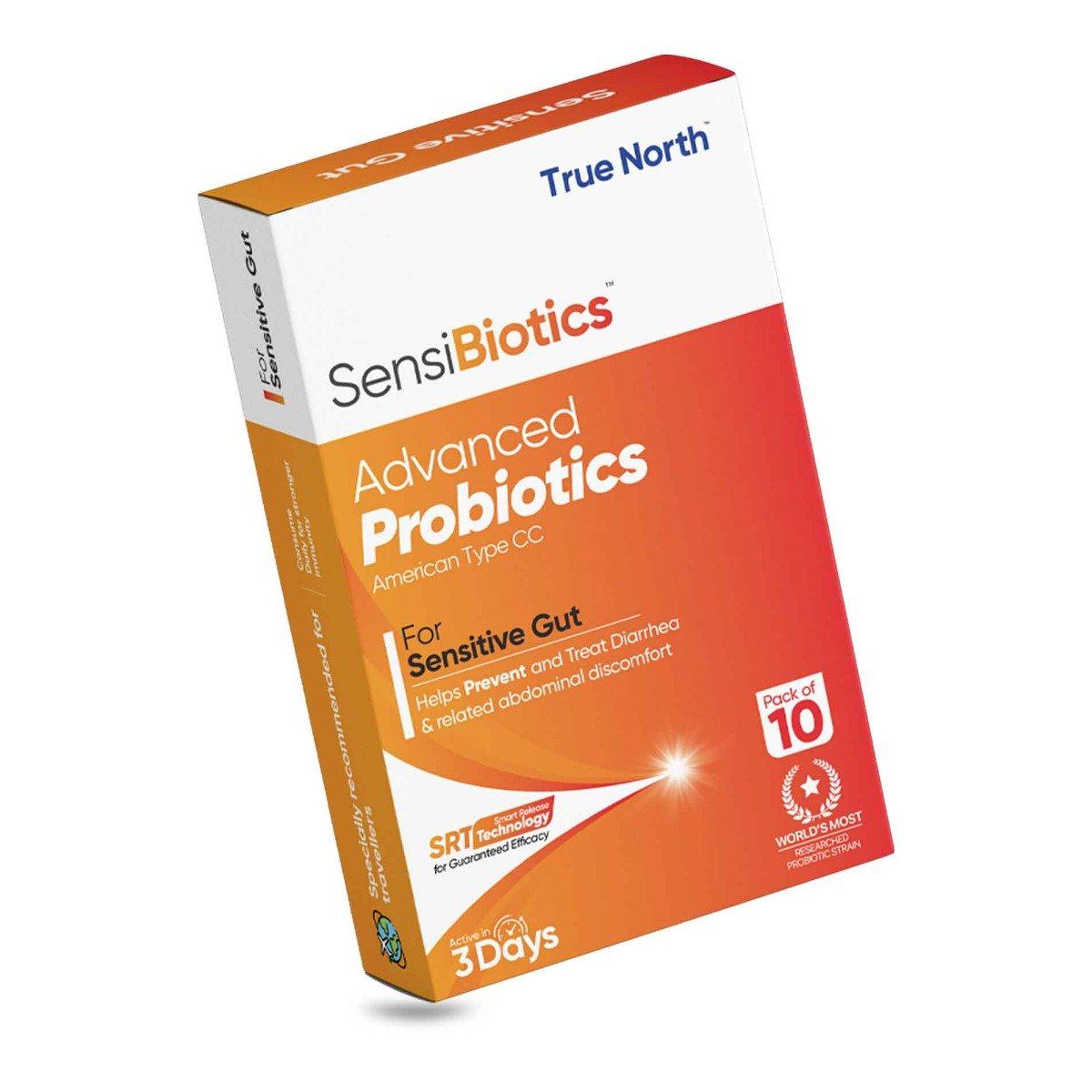 Truenorth Sensibiotics Advanced Probiotics for Sensitive Gut, 10 Capsules, Pack of 1 Truenorth Sensibiotics Advanced Probiotics for Sensitive Gut, 10 Capsules, Pack of 1