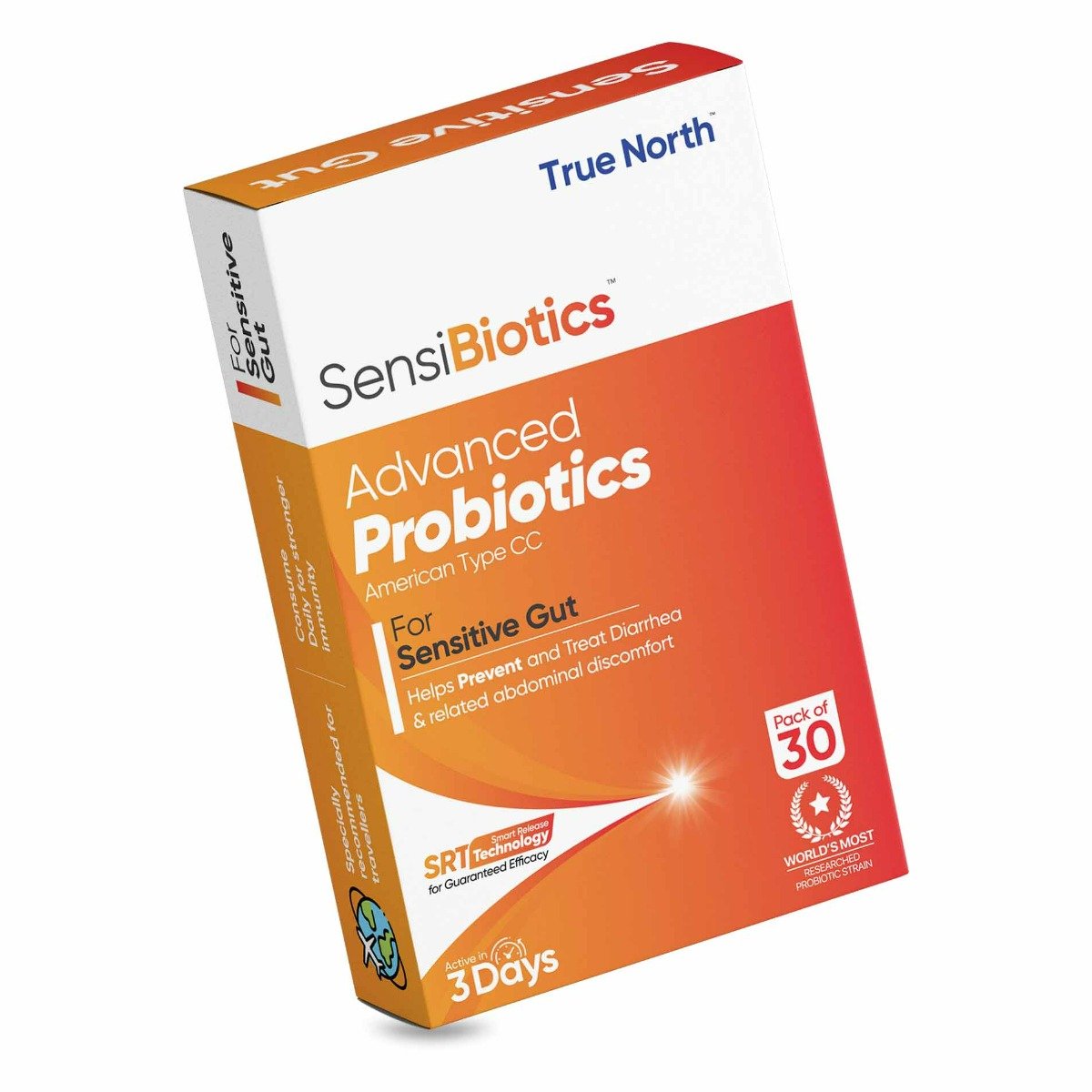 Truenorth Sensibiotics Advanced Probiotics for Sensitive Gut, 30 Capsules, Pack of 1 Truenorth Sensibiotics Advanced Probiotics for Sensitive Gut, 30 Capsules, Pack of 1