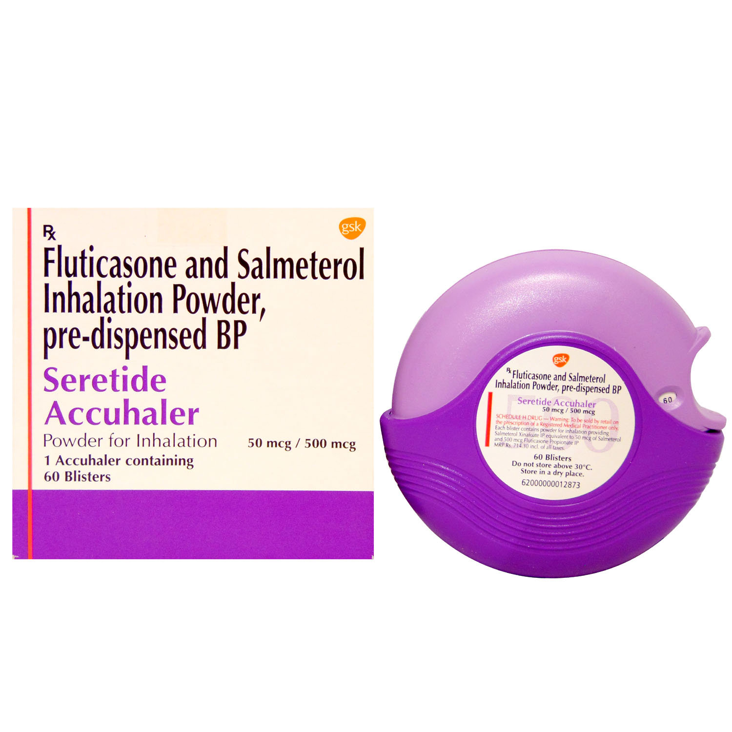 Seretide 50 mcg/500 mcg Accuhaler, Pack of 1 Seretide 50 mcg/500 mcg Accuhaler, Pack of 1