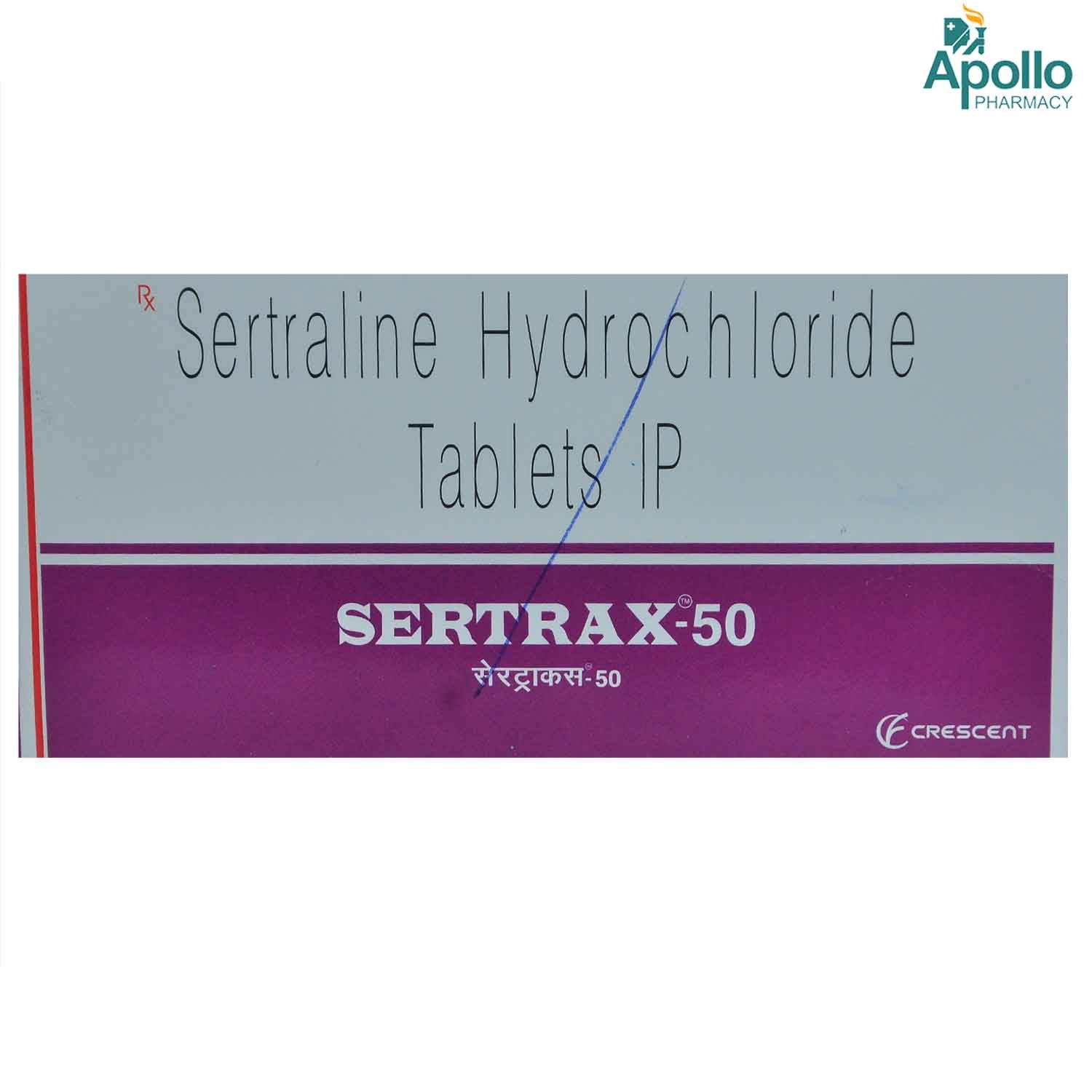 SERTRAX 50MG TABLET, Pack of 10 TABLETS