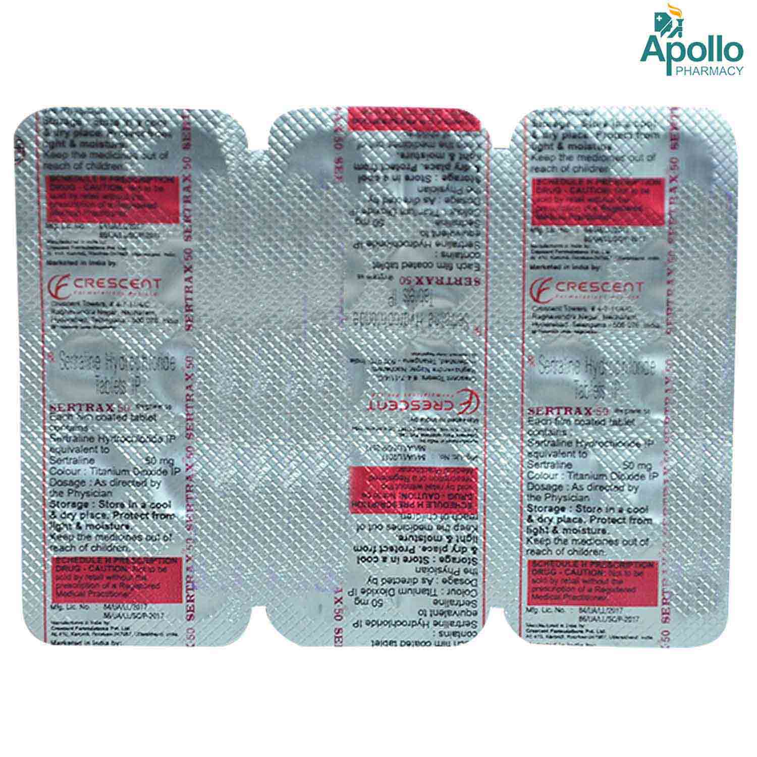 Sertrax 50 mg Tablet 10's, Pack of 10 TabletS Sertrax 50 mg Tablet 10's, Pack of 10 TabletS