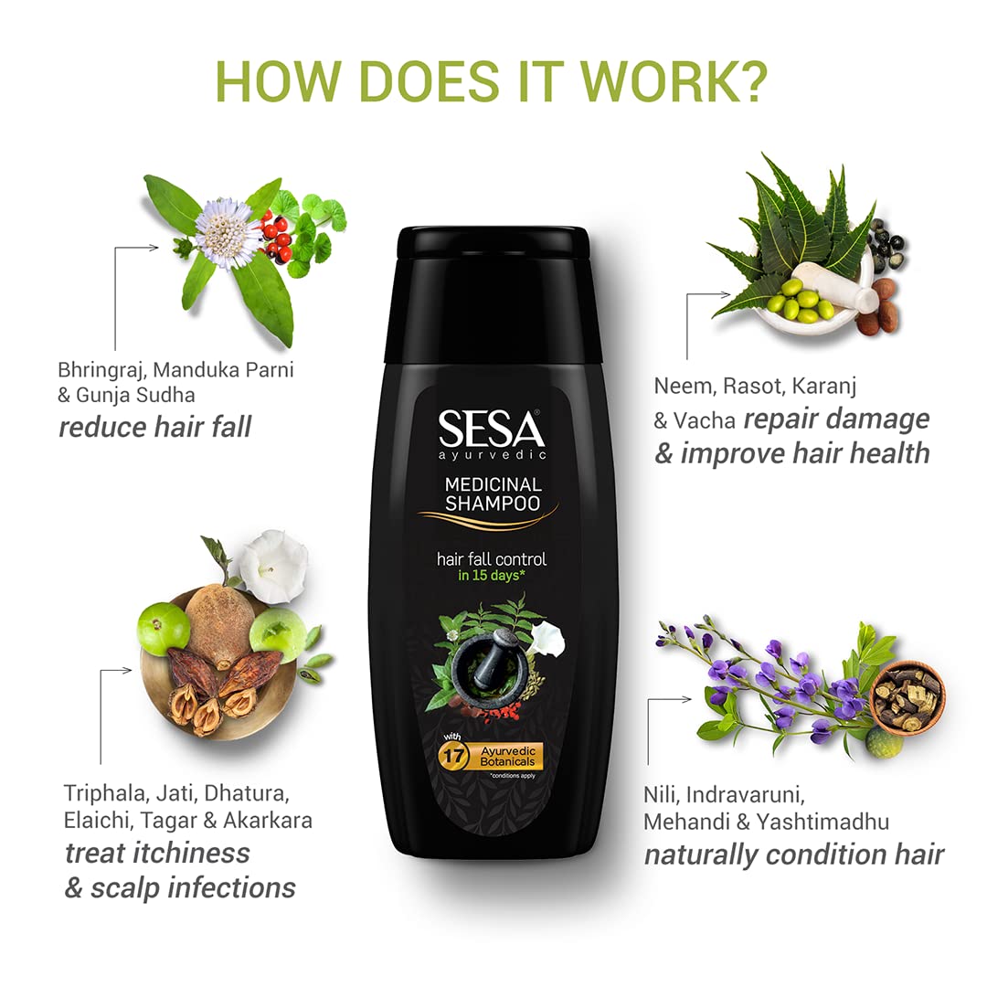 Sesa Ayurvedic Medicinal Hair Fall Control Shampoo, 200 Ml Price, Uses ...