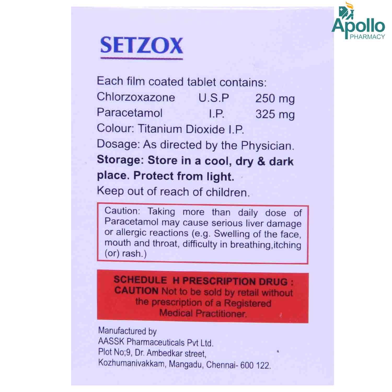 Setzox Tablet 10's, Pack of 10 TabletS Setzox Tablet 10's, Pack of 10 TabletS
