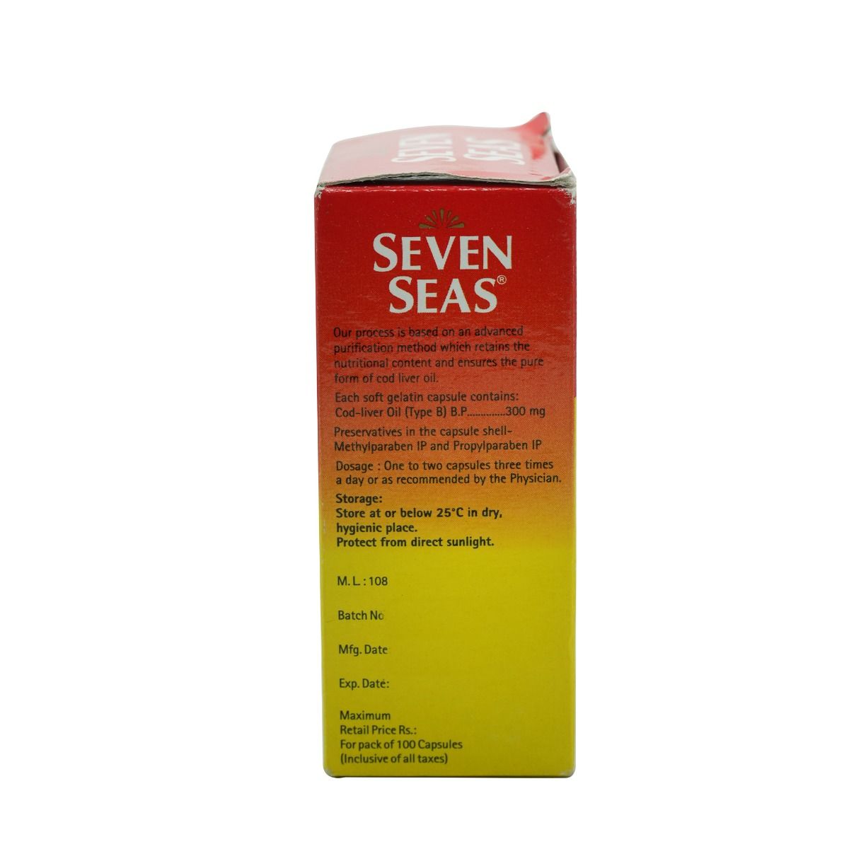 Sevenseas Original CodLiver Oil 300 mg, 100 Capsules Price, Uses, Side