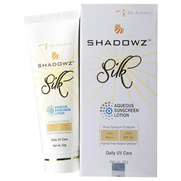 Shadowz Silk Sunscreen Lotion SPF 30+ PA+++, 50 gm, Pack of 1
