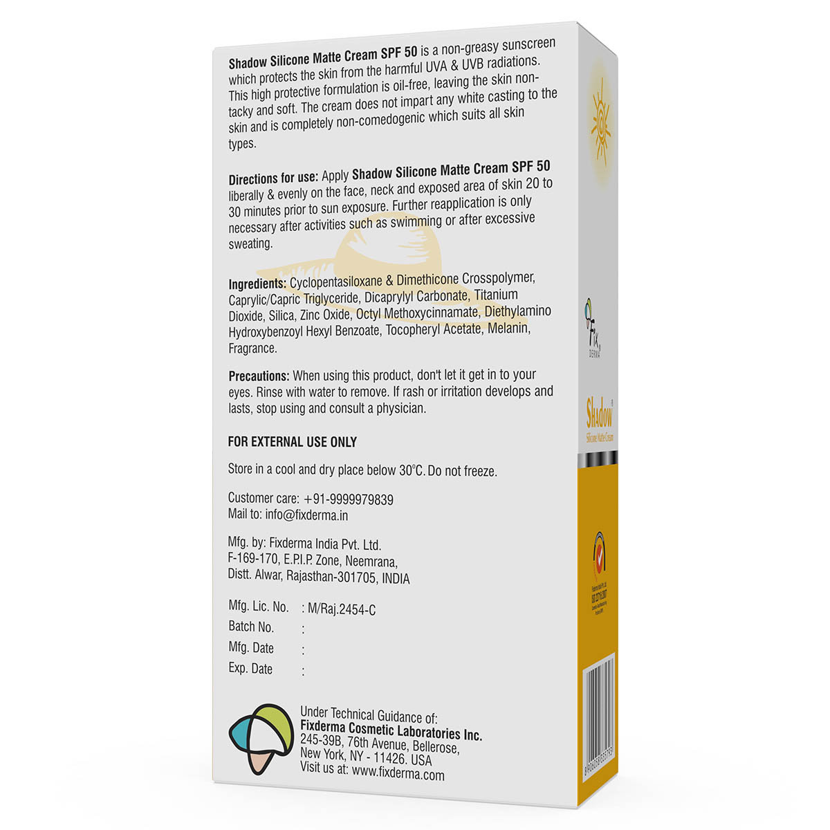 Fixderma Shadow Spf 50 Silicone Matte Cream, 50 ml, Pack of 1 Fixderma Shadow Spf 50 Silicone Matte Cream, 50 ml, Pack of 1