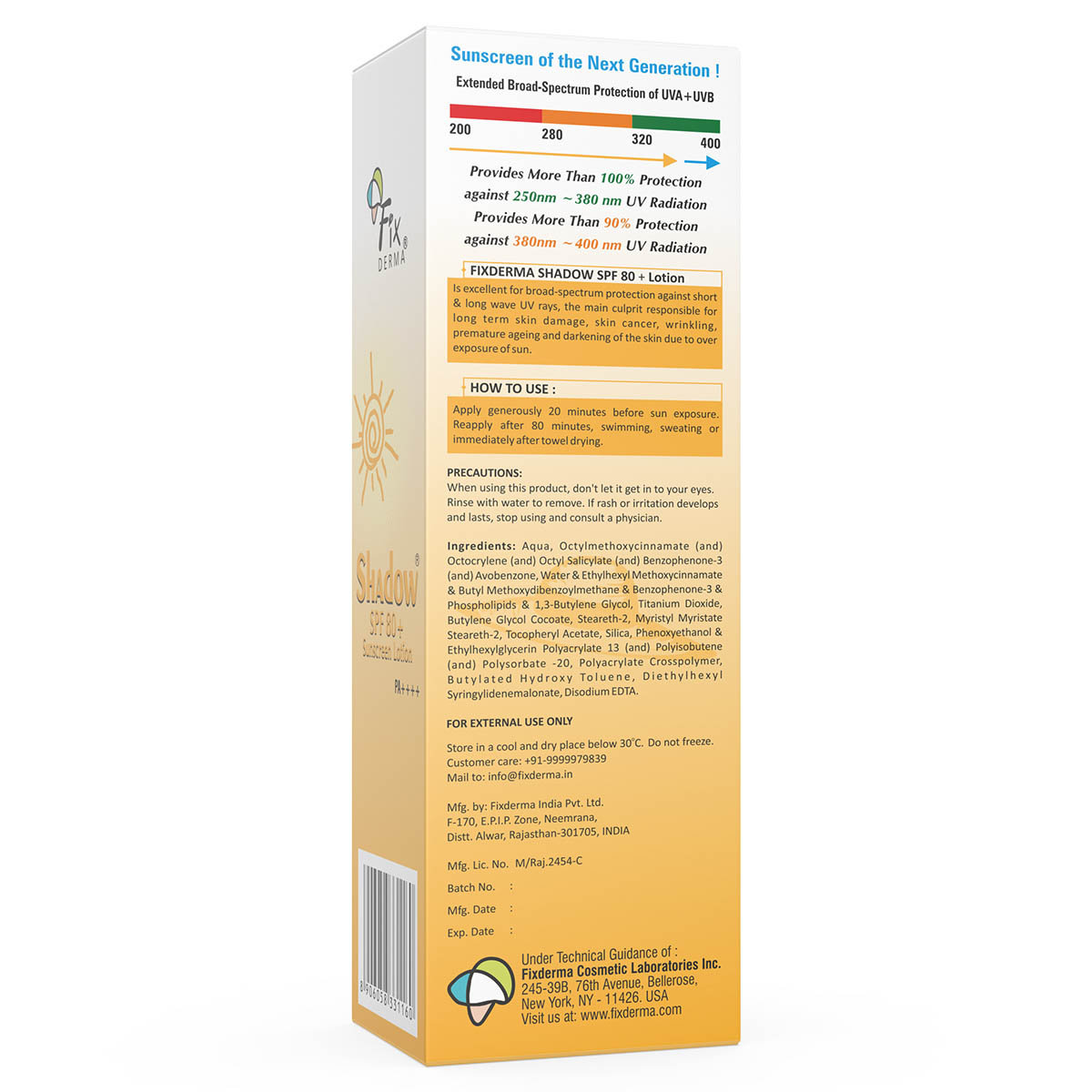 Fixderma Shadow SPF 80+ Sunscreen Lotion 75 ml, Pack of 1 Fixderma Shadow SPF 80+ Sunscreen Lotion 75 ml, Pack of 1