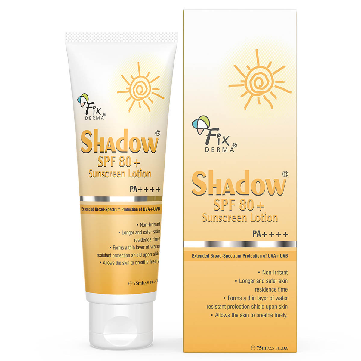 Fixderma Shadow SPF 80+ Sunscreen Lotion 75 ml, Pack of 1 Fixderma Shadow SPF 80+ Sunscreen Lotion 75 ml, Pack of 1