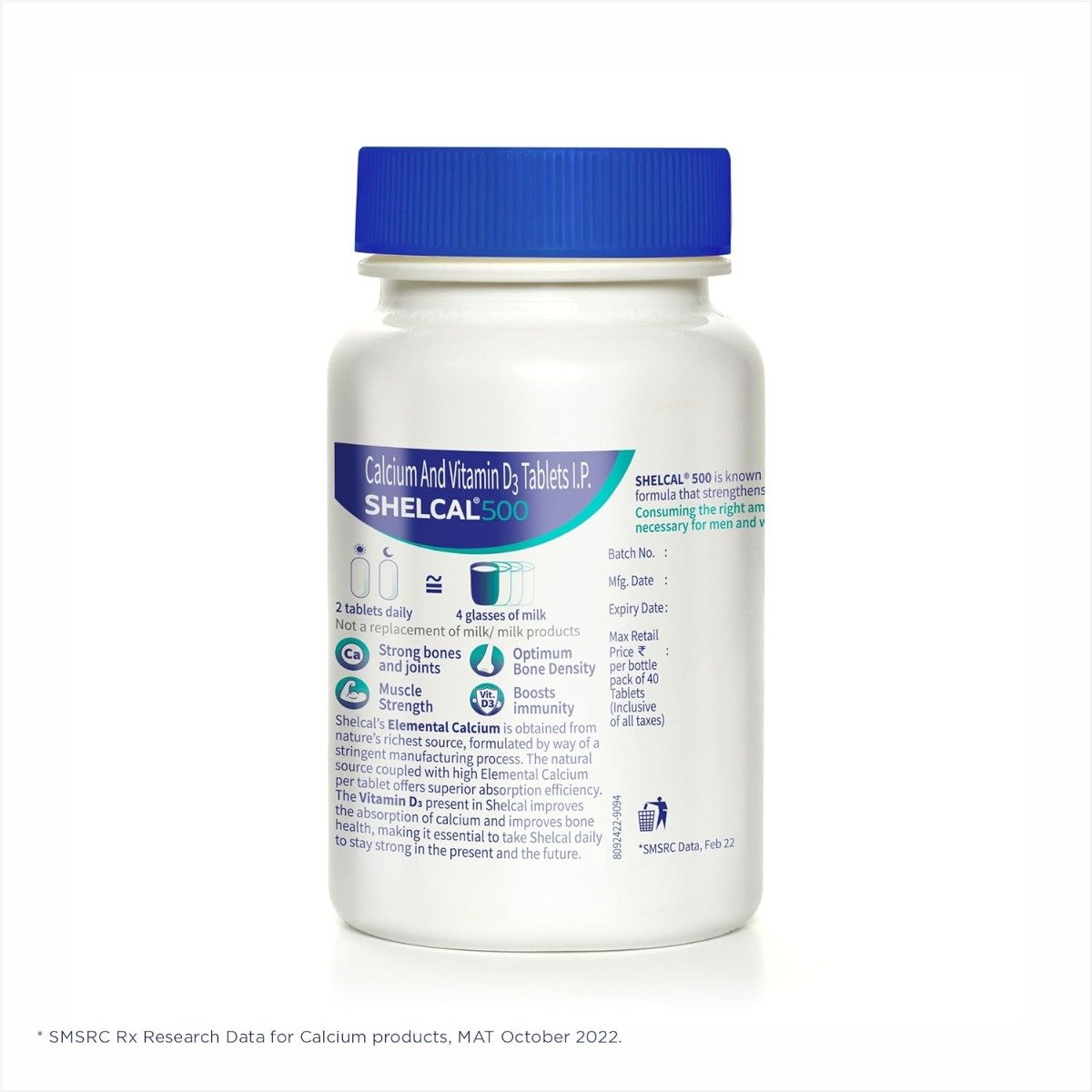 Shelcal 500 Tablet 40's, Pack of 1 Shelcal 500 Tablet 40's, Pack of 1