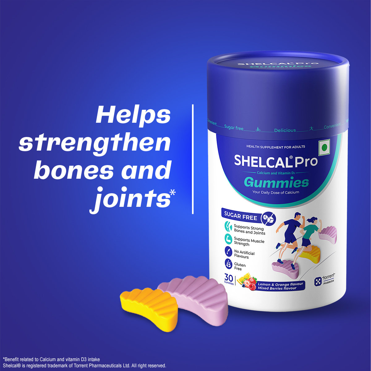 Shelcal Pro Sugar Free Lemon & Orange-Mixed Berries Flavour Gummies 30's, Pack of 1 GUMMIES Shelcal Pro Sugar Free Lemon & Orange-Mixed Berries Flavour Gummies 30's, Pack of 1 GUMMIES