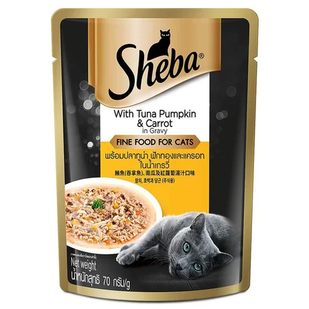 Sheba with Tuna Pumpkin & Carrot in Gravy Fine Wet Food for Cat, 70 gm