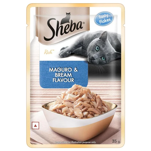 Sheba Maguro &amp; Bream Flavour Cat Food, 35 gm, Pack of 1