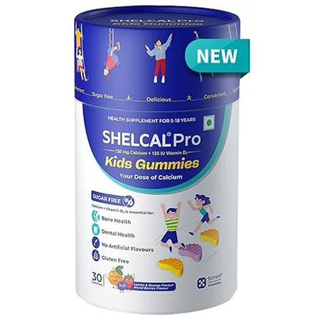 Shelcal Pro Sugar Free Lemon,Orange & Mixed Berries for Kids, 30 Gummies