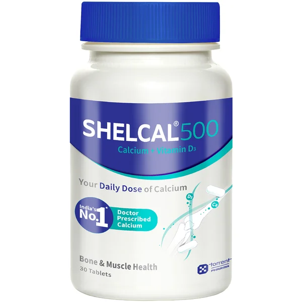 Shelcal 500 Calcium + Vitamins D1, 30 Tablets