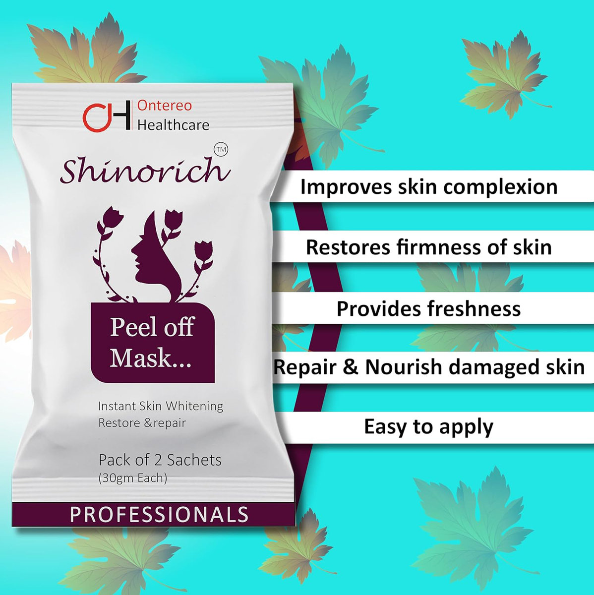 Shinorich Peel Off Mask, 2 Sachets (2x30gm), Pack of 1 Shinorich Peel Off Mask, 2 Sachets (2x30gm), Pack of 1