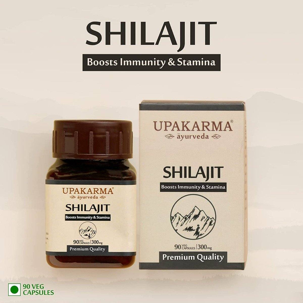 Upakarma Ayurveda Shilajit 300 mg, 90 Capsules, Pack of 1 Upakarma Ayurveda Shilajit 300 mg, 90 Capsules, Pack of 1