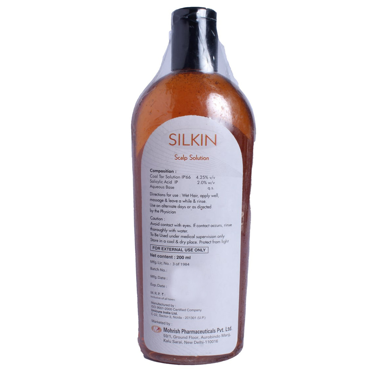 Silkin Scalp Solution 200 ml, Pack of 1 Solution Silkin Scalp Solution 200 ml, Pack of 1 Solution