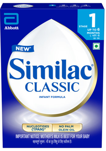 Similac Classic Infant Formula Stage 1 Powder (Up to 6 Months), 400 gm Refill Pack, Pack of 1 Similac Classic Infant Formula Stage 1 Powder (Up to 6 Months), 400 gm Refill Pack, Pack of 1