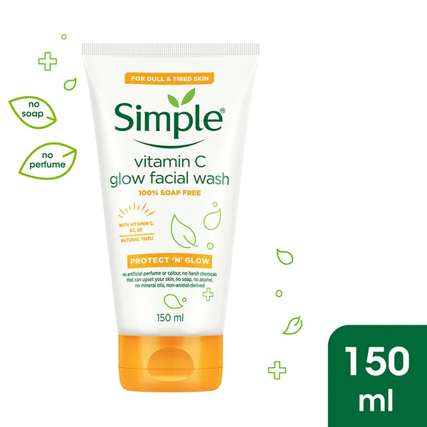 Simple Protect N Glow Vitamin C Glow Facial Wash, 150 ml, Pack of 1