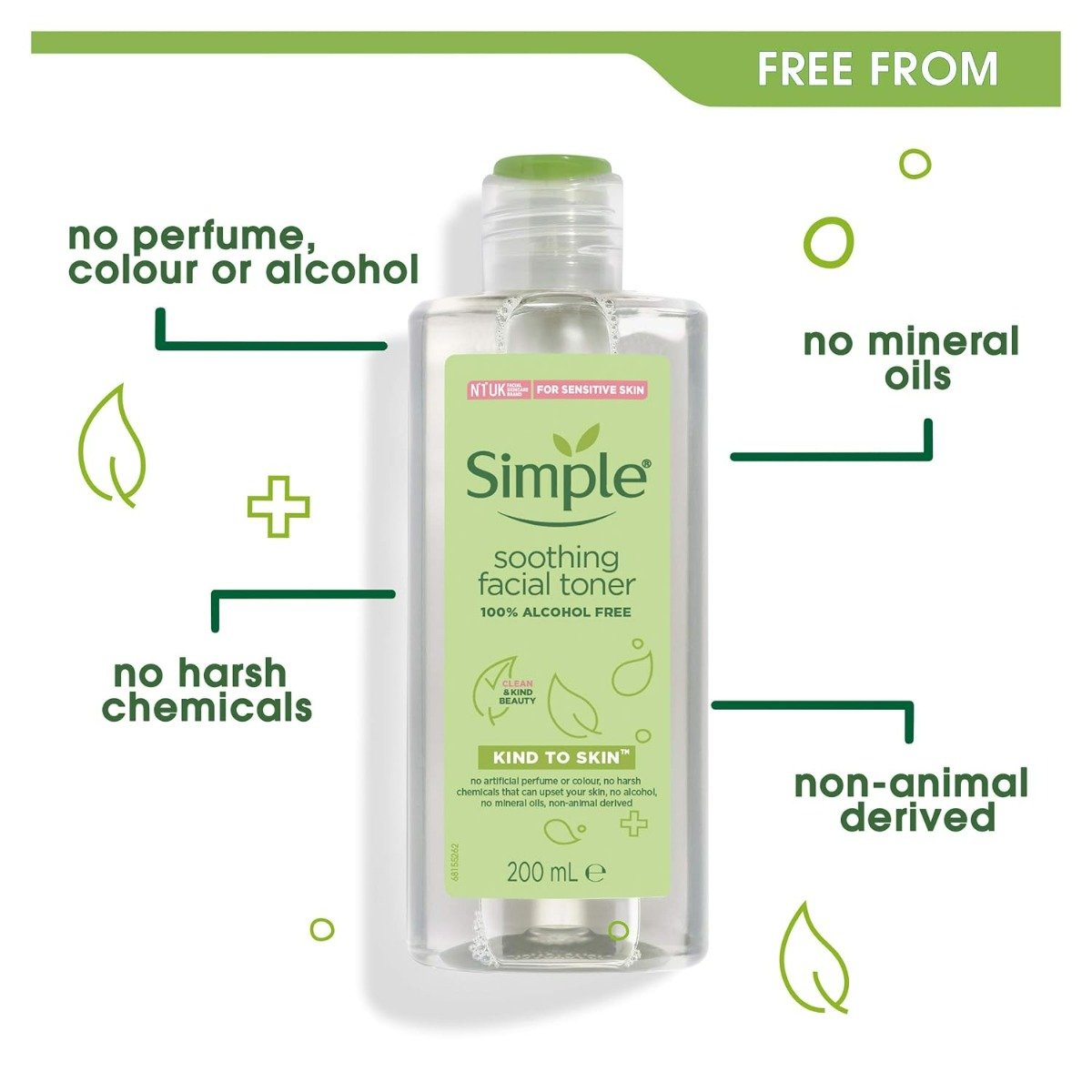 Simple Kind To Skin Soothing Facial Toner 200 ml | Pro Vitamin B5 & Witch Hazel | Gentle Pore Cleansing | Moisturises Skin | Keep Skin Refreshed & Toned | Lightweight | For All Skin Type, Pack of 1 Simple Kind To Skin Soothing Facial Toner 200 ml | Pro Vitamin B5 & Witch Hazel | Gentle Pore Cleansing | Moisturises Skin | Keep Skin Refreshed & Toned | Lightweight | For All Skin Type, Pack of 1