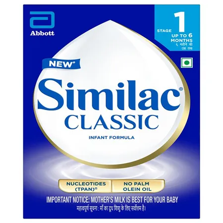 Similac Classic Infant Formula Stage 1 Powder (Up to 6 Months), 800 gm (2x400 gm) Refill Pack