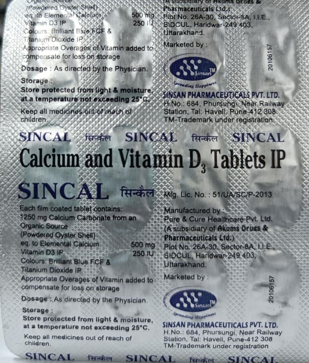 Buy Sincal Tablet 10's Online