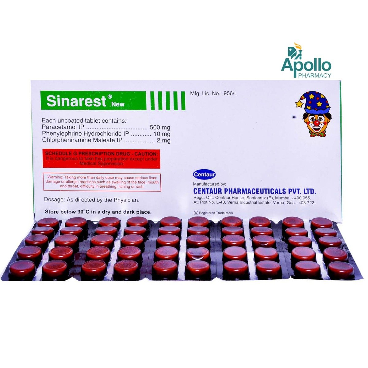 Sinarest Tablet 10's, Pack of 10 Sinarest Tablet 10's, Pack of 10