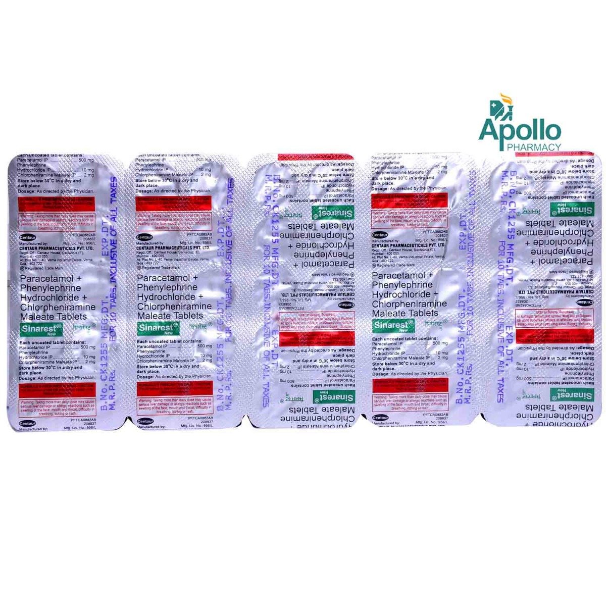 Sinarest Tablet 10's, Pack of 10 Sinarest Tablet 10's, Pack of 10
