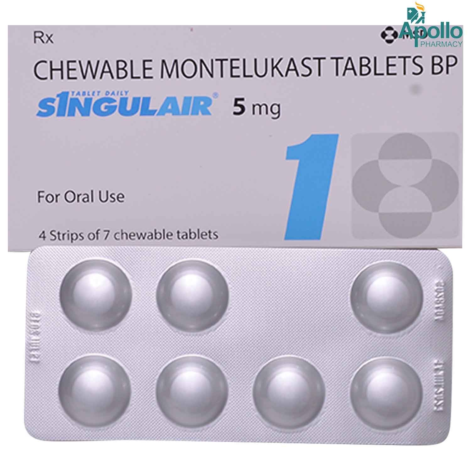 Singulair 5 Tablet Uses Side Effects Price Apollo Pharmacy   Sin0072 