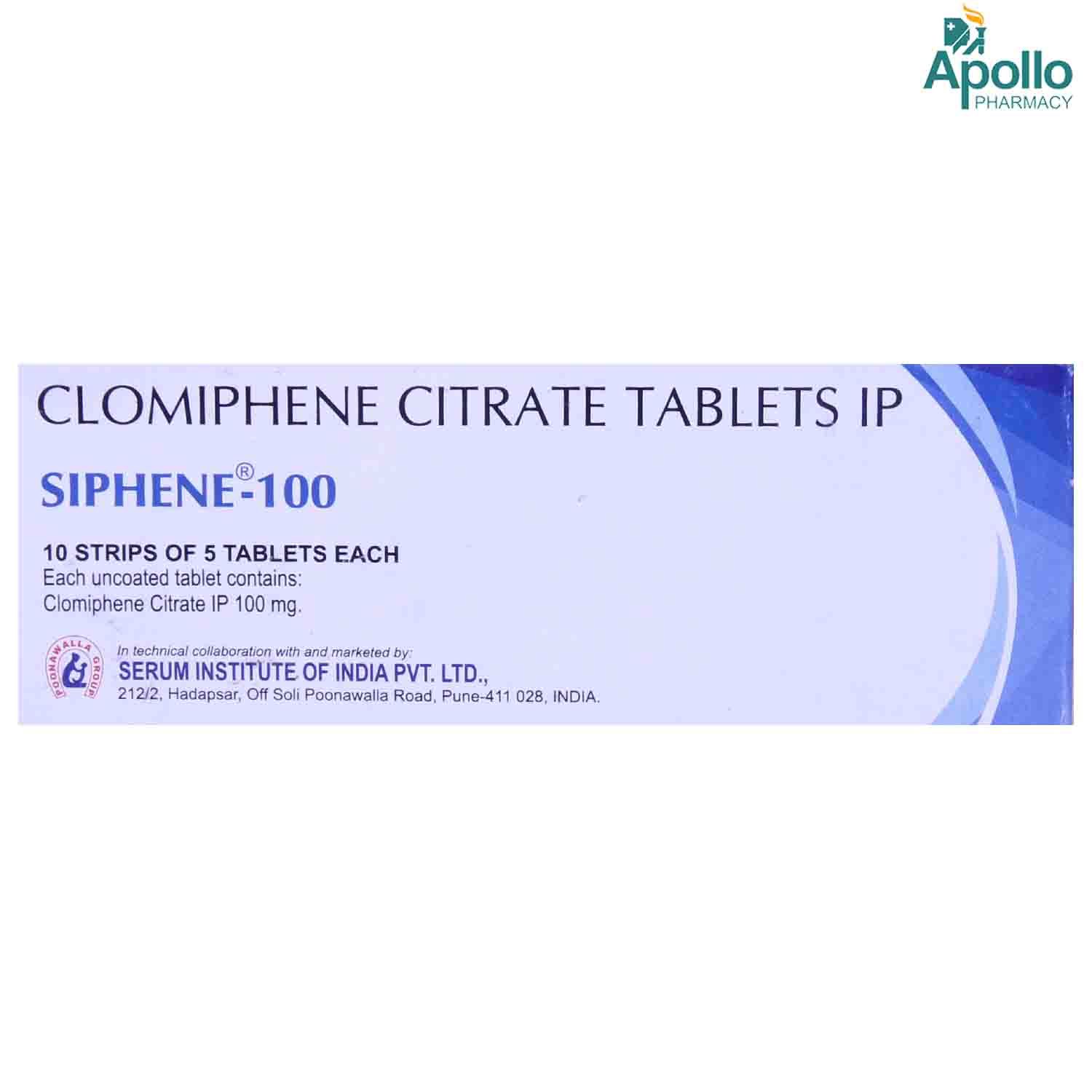 Buy Siphene 100 Tablet 5's Online