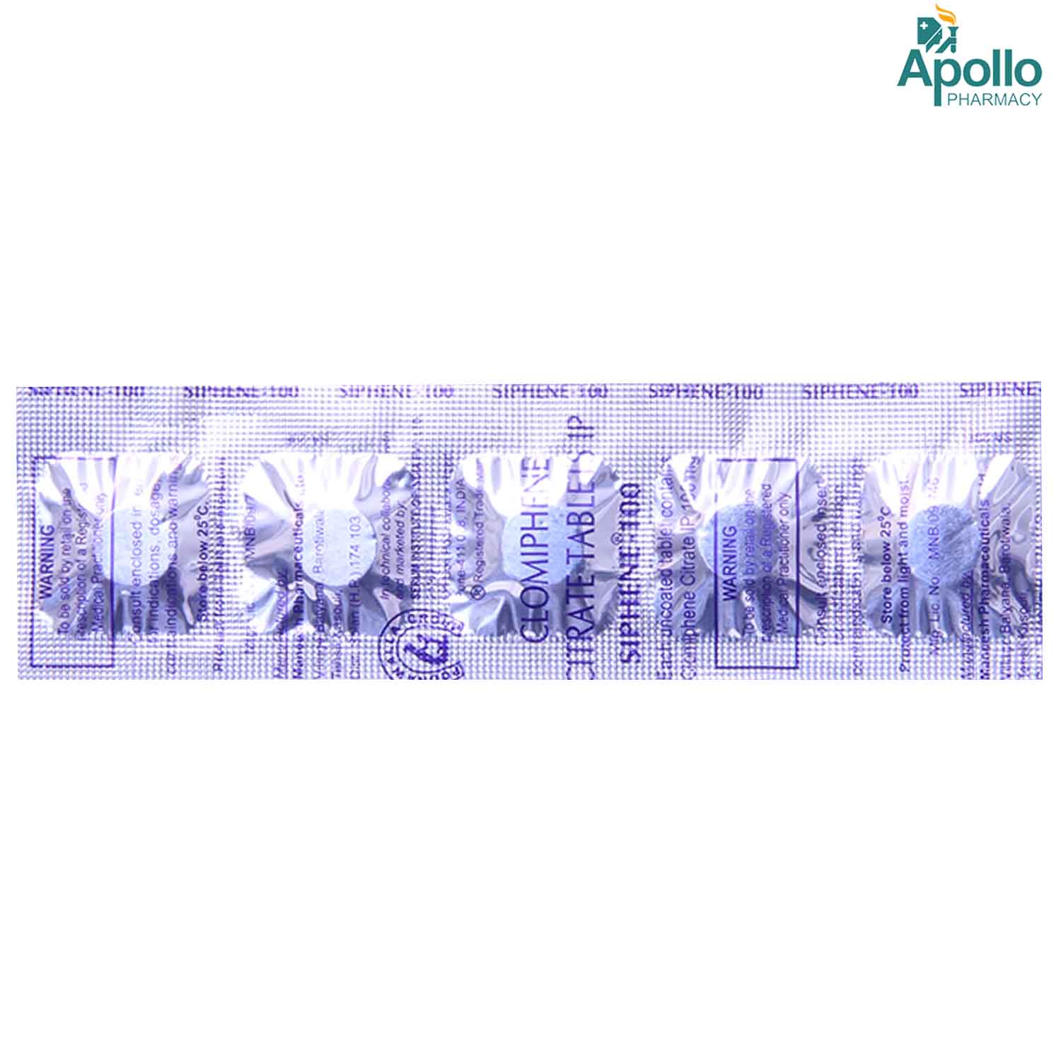 Siphene 100 Tablet 5's, Pack of 5 TABLETS Siphene 100 Tablet 5's, Pack of 5 TABLETS