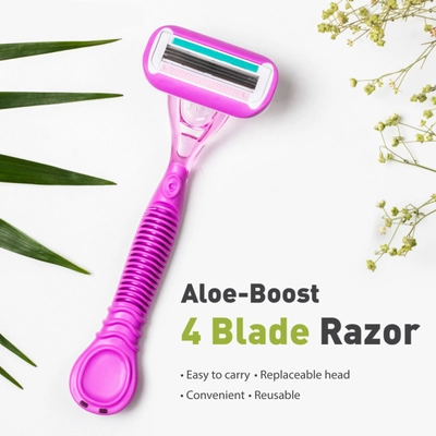 Sirona Aloe-Boost Reusable 4 Blade Razor For Women, 1 Count, Pack of 1