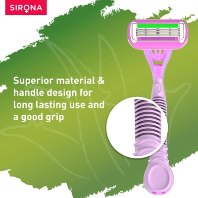 Sirona Aloe-Boost Reusable 4 Blade Razor For Women, 1 Count, Pack of 1