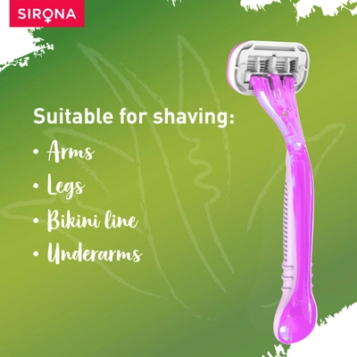 Sirona Aloe-Boost Reusable 4 Blade Razor For Women, 1 Count, Pack of 1